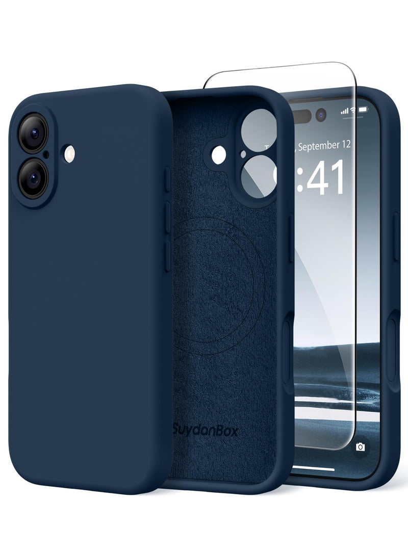 SUYDANBOX Magnetic for iPhone 17 Case, Compatible with MagSafe, [Full Camera Protection][Screen Protector] Silicone Shockproof Protective Phone Case for iPhone 17 6.3", Cobalt Blue - Image 1